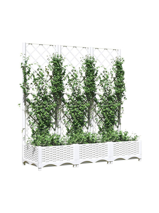 vidaXL Planter Box Plastic White 120x40x121.5cm.