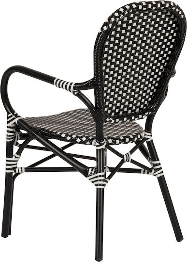 Outdoor-Stuhl Rattan Boali Black / White 57x58x85εκ.