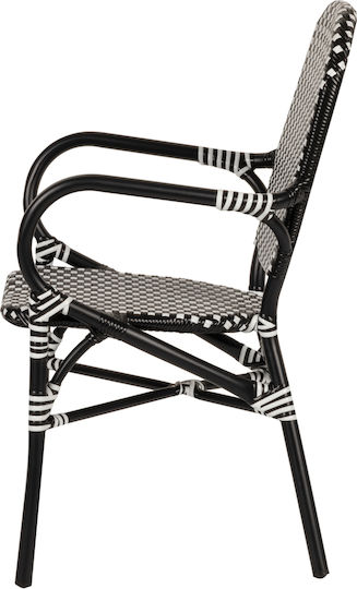 Outdoor-Stuhl Rattan Boali Black / White 57x58x85εκ.