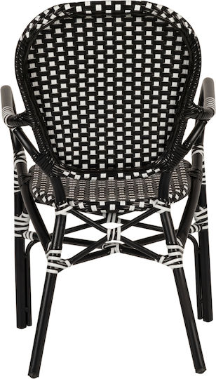 Outdoor-Stuhl Rattan Boali Black / White 57x58x85εκ.