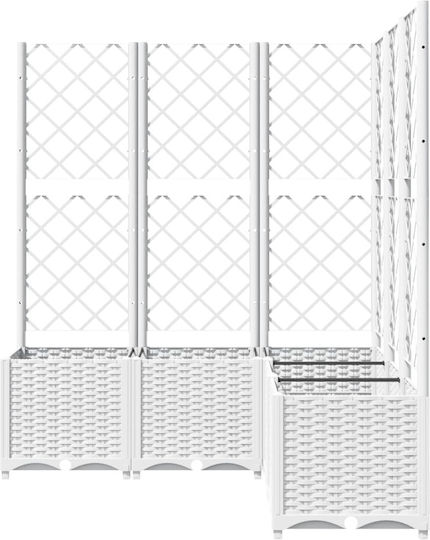 vidaXL Planter Box Plastic White 120x120x136cm.