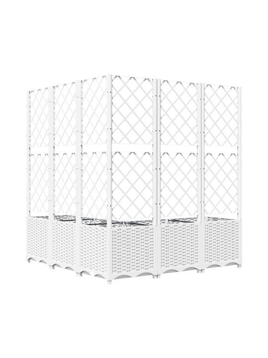 vidaXL Planter Box Plastic White 120x120x136cm.