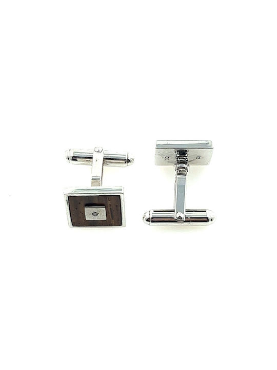 Men's Hot Diamond Cufflinks in Silver with Diamonds