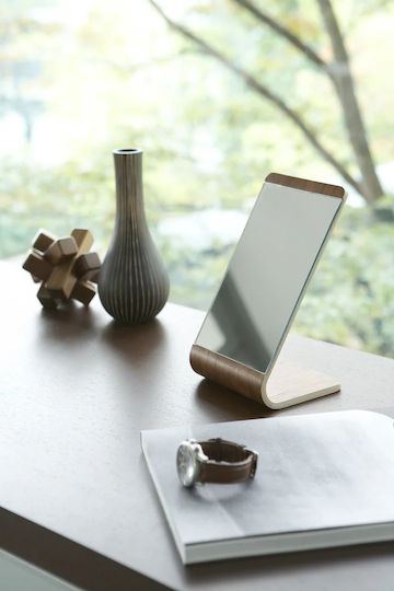 Yamazaki Makeup Mirror Tabletop 13x23.3cm Brown