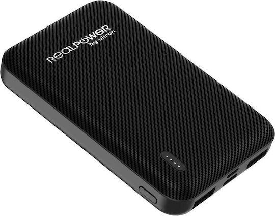 RealPower PB-5000 SE Power Bank 5000mAh cu 2 Porturi USB-A și Port USB-C Negru