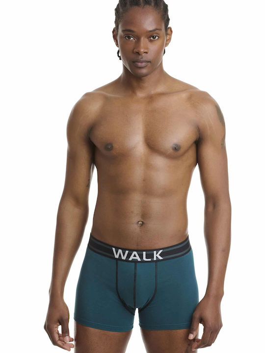 Walk Herren Boxershorts Black/Petrol 2Packung