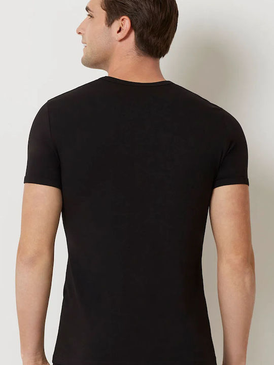 Join Men's Short Sleeve Undershirts Black 3Pack