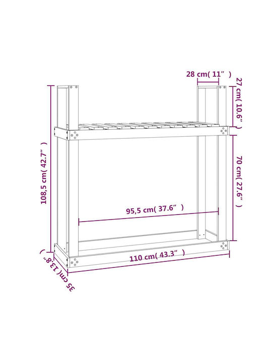 vidaXL Wooden Box Wood Storage 110x35x108.5cm Beige