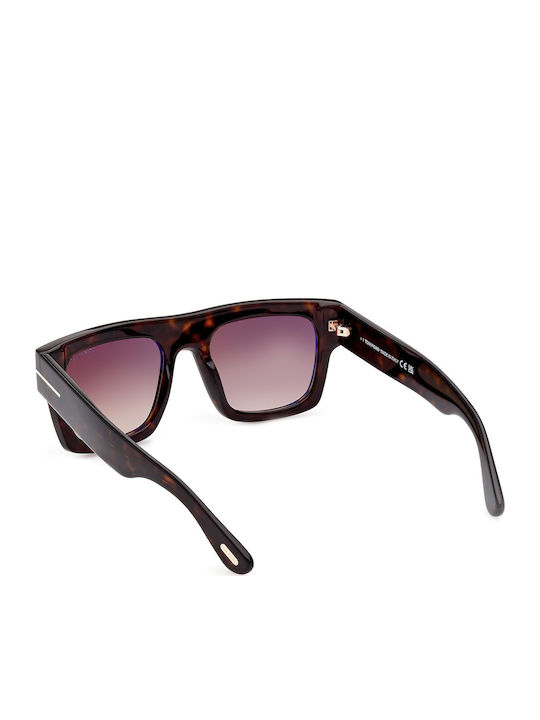 Tom Ford Fausto Unisex Γυαλιά Ηλίου με Καφέ Ταρταρούγα Κοκκάλινο Σκελετό και Καφέ Ντεγκραντέ Φακό FT0711 52F
