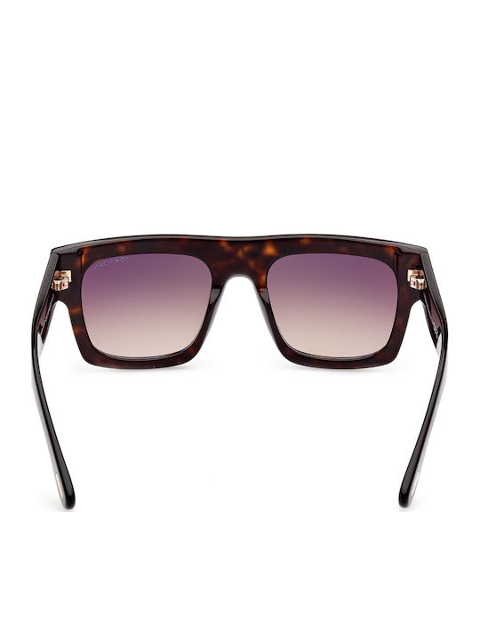 Tom Ford Fausto Unisex Γυαλιά Ηλίου με Καφέ Ταρταρούγα Κοκκάλινο Σκελετό και Καφέ Ντεγκραντέ Φακό FT0711 52F