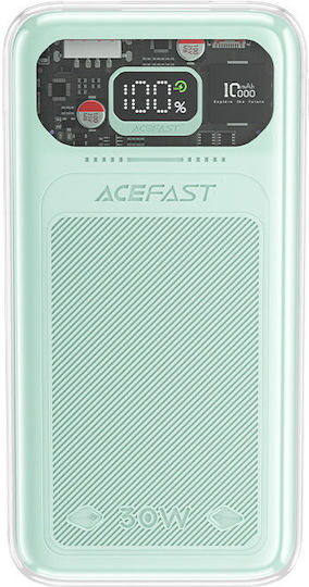 Acefast M1 Sparkling Series Power Bank 10000mAh 30W cu Port USB-A și Port USB-C Livrarea energiei Verde