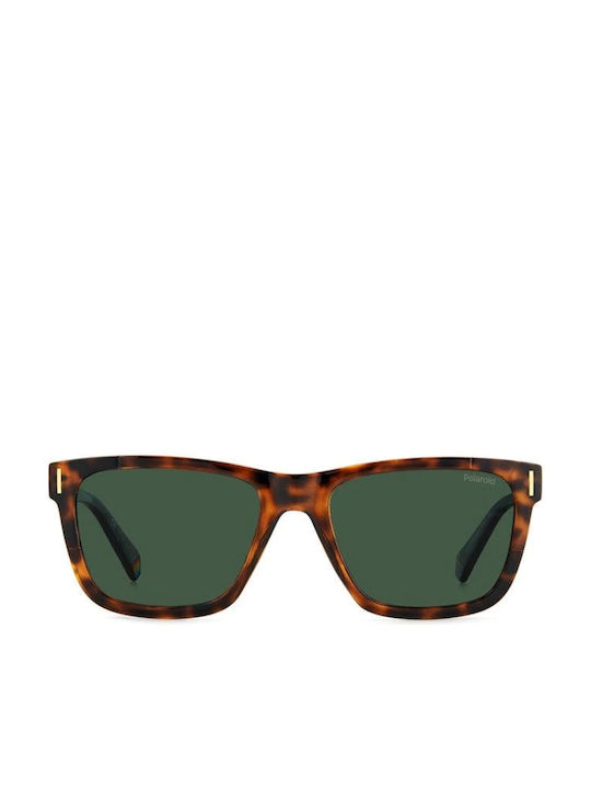 Polaroid Sunglasses with Brown Acetate Frame and Green Polarized Lenses PLD 6186/S 086/UC