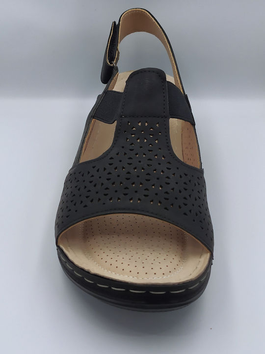 Anatomic Women's Suede Ankle Strap Platforms Black