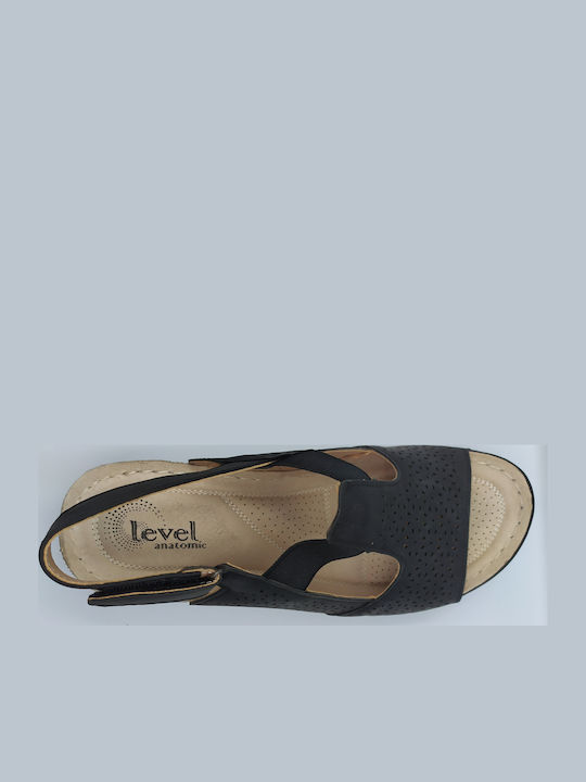 Anatomic Women's Suede Ankle Strap Platforms Black