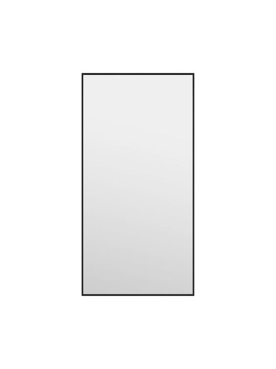 vidaXL Πόρτας Καθρέπτης Τοίχου με Μαύρο Μεταλλικό Πλαίσιο 60x30cm