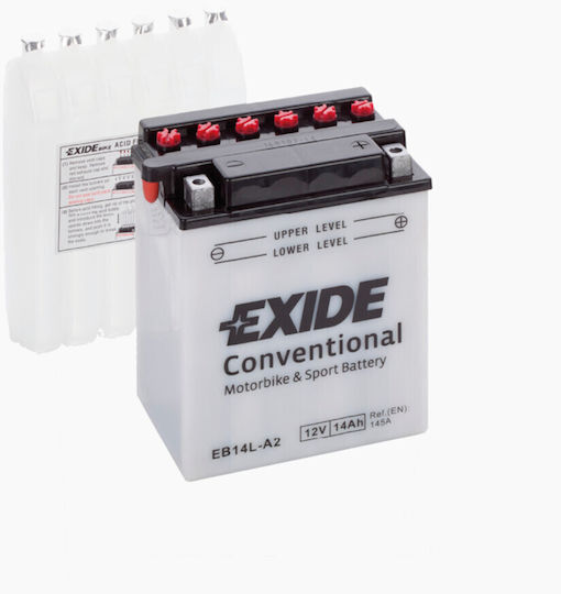 Exide Отворен тип Мотоциклетна батерия YB14L-A2 145Спецификация с капацитет 14Ах
