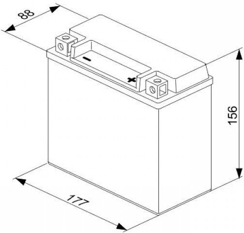 Power Batteries Motorradbatterie YTX20L-BS 250A mit Kapazität 18Ah