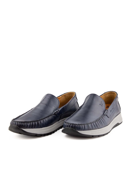 Men's Leather Moccasins Blue