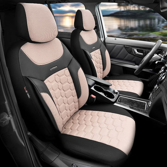 Otom Set Autositzbezüge 11Stück Kunstleder Beige