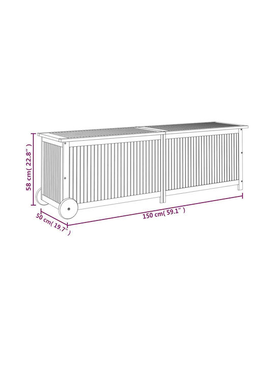 vidaXL Outdoor Storage Box Brown L150xW50xH58cm