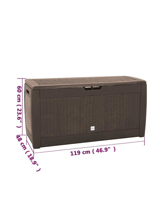 vidaXL Outdoor Storage Box Brown L119xW48xH60cm