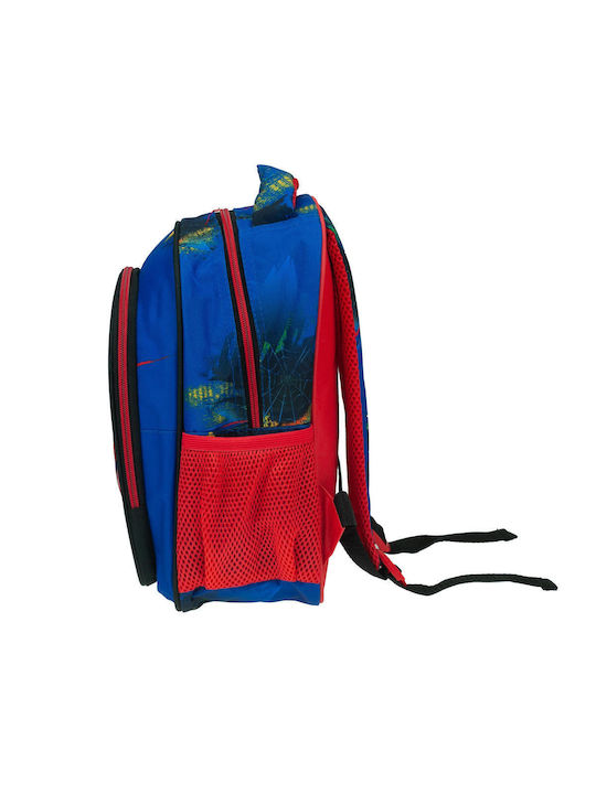 Gim Spiderman Blue Net School Bag Backpack Kindergarten Blue with Water Bottle Holder 12Liters