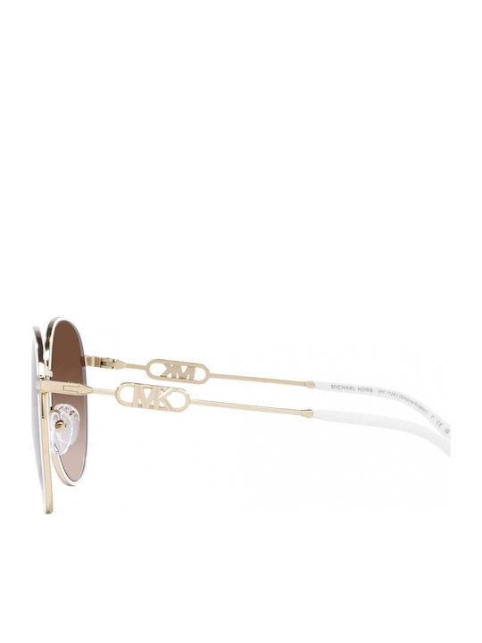 Michael Kors Empire Women's Sunglasses with Gold Metal Frame and Brown Gradient Lens