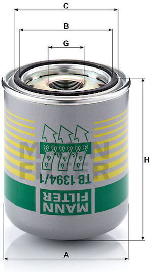 Mann Filter Car Oil Filter for Daf TB 1394/1 X