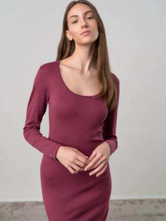 Vamp Midi Rochie Burgundy