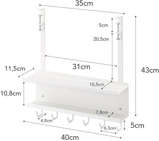 Yamazaki Organization Rack Hook White 1pcs