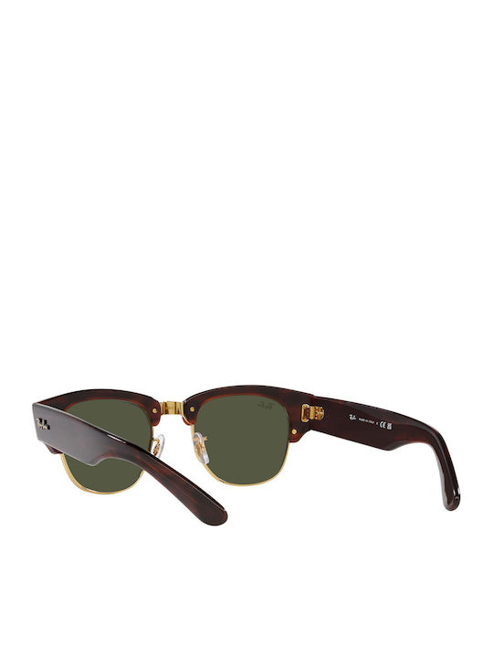 Ray Ban Mega Clubmaster Unisex Γυαλιά Ηλίου με Καφέ Ταρταρούγα Σκελετό και Πράσινο Φακό RB0316S 990/31