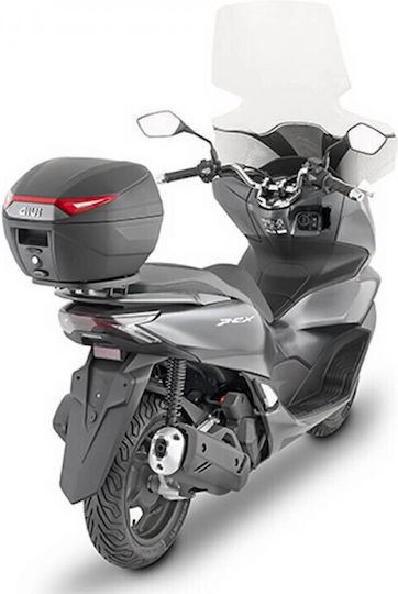 Givi Monolock Μπαγκαζιέρα Μοτοσυκλέτας με Κόκκινα Αντανακλαστικά 30lt Μαύρη