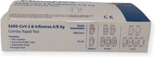 Acon Flowflex SARS-CoV-2 & Influenza A/B Ag 1бр Диагностичен Тест за Бързо Откриване Антигени с Проба от Нос