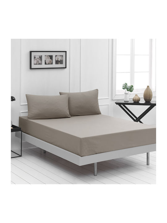 Beauty Home Sheet for Single Bed with Elastic 110x200+30cm. 1999 Beige