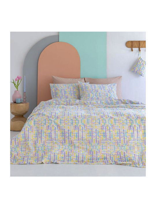 Palamaiki Fashion Life FL6199 Σετ Σεντόνια King Size 265x260εκ. Μωβ (4τμχ)