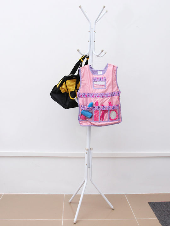 Metallic Coat Rack White 42x42x172cm