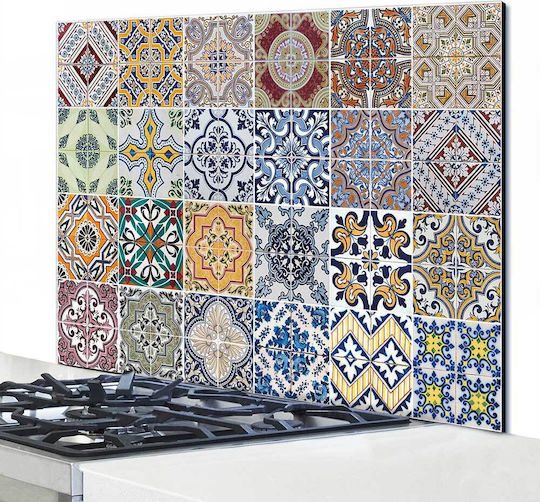 3D Πάνελ Τοίχου Azulejos Πολύχρωμο 72x48εκ.