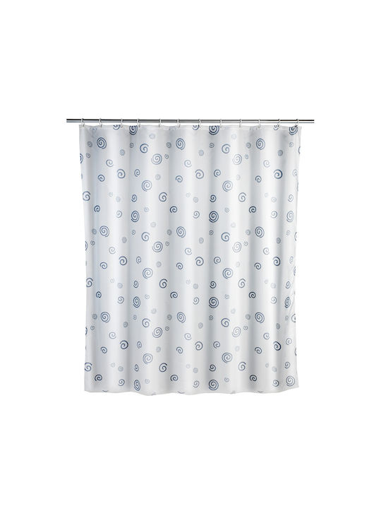 Wenko Snail Shower Curtain 180x200cm White / Grey