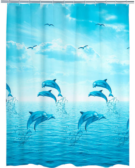 Wenko Dolphin Κουρτίνα Μπάνιου 180x200 cm Γαλάζια