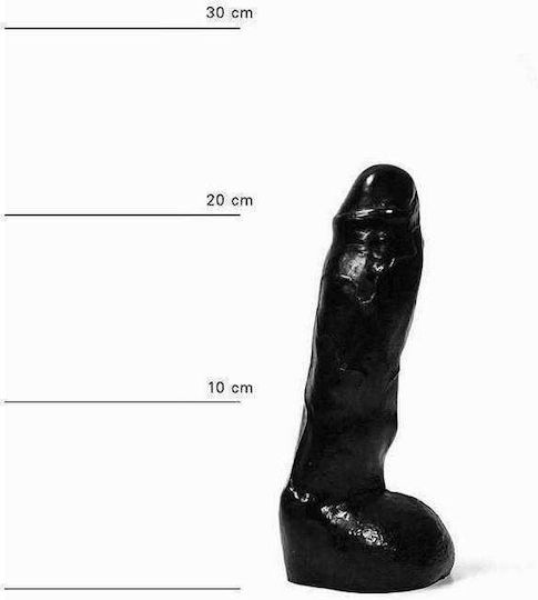All Black Keith Ρεαλιστικό Dildo με Όρχεις Μαύρο 20cm