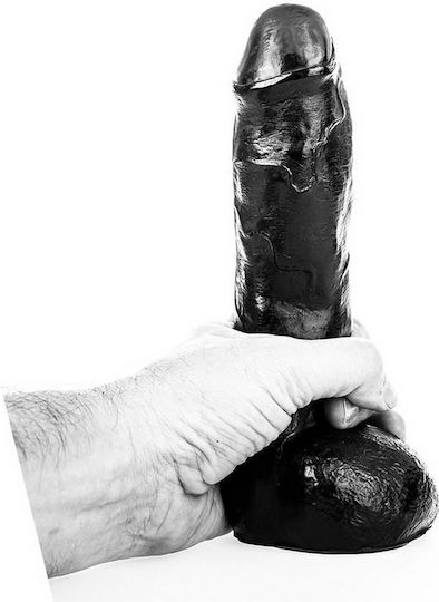 All Black Keith Ρεαλιστικό Dildo με Όρχεις Μαύρο 20cm