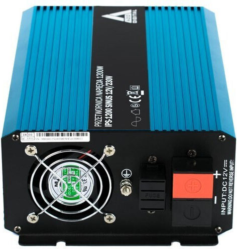 Azo Digital Инвертор за кола Чиста синусоидална вълна 1200W за преобразуване на 12V DC в 230V AC