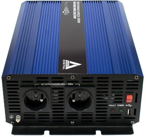 Azo Digital Инвертор за кола 4000W за преобразуване на 12V DC в 230V AC