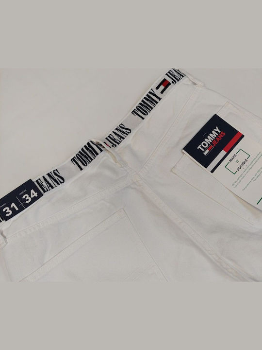 Pantaloni Jeans pentru Bărbați cu Croială Regular Alb