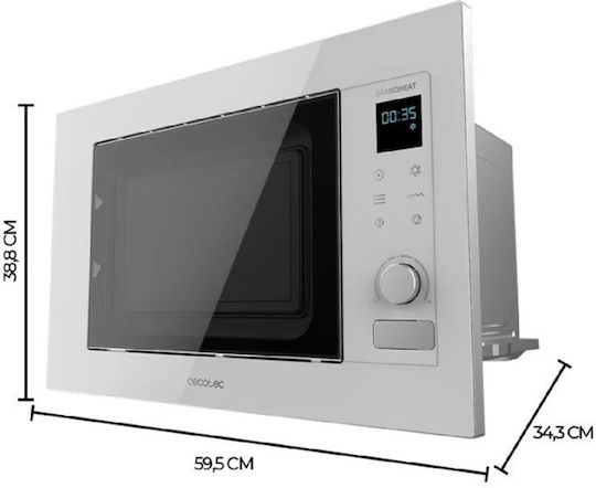Cecotec GrandHeat 2090 Built-in Microwave Oven with Grill 21lt White