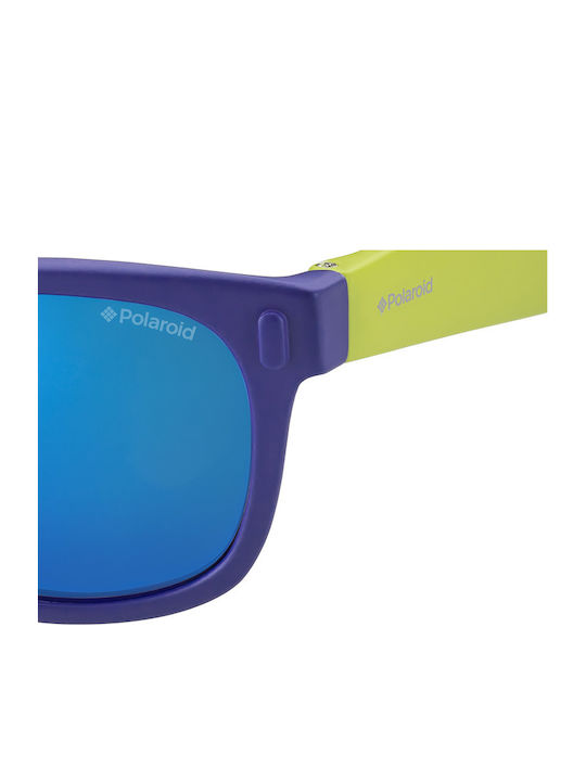 Polaroid Square Kids Sunglasses with Polarized Mirror Blue Lens