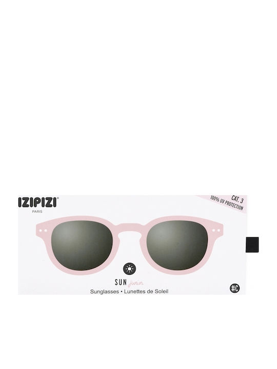 Izipizi #c Τετράγωνα Παιδικά Γυαλιά Ηλίου Pink για 5-10 Ετών