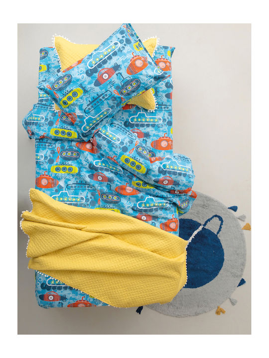 Palamaiki My Kingdom MK740 Set de față de pernă pentru copii din bumbac 100% 50x75cm Blue