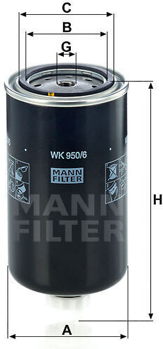 Mann Filter Car Fuel Filter for Iveco EuroCargo / EuroMover / EuroStar WK950/6