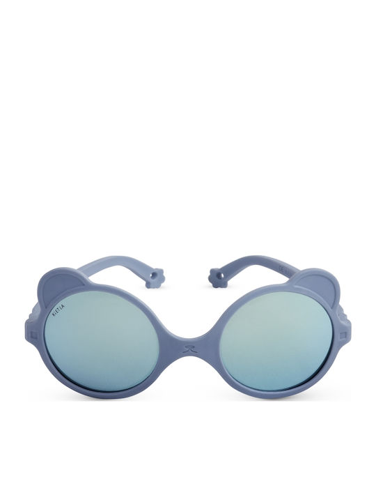 KiETLA Ourson Unbreakable Baby Sunglasses with Silver Blue Mirror Lens for 0-1 Year
